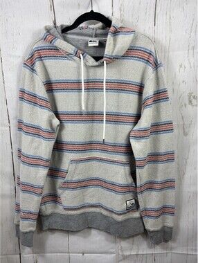 Quiksilver Men's Great Otway Hoodie Yarn-Dyed Cotton Terry Kangaroo Pocket Sz L